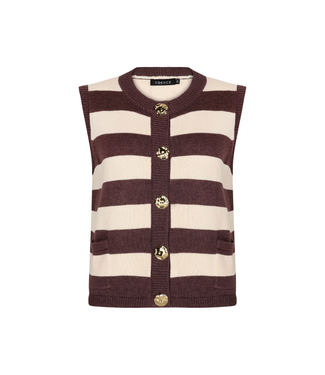 Ydence Knitted Top Judith - Brown/Ecru