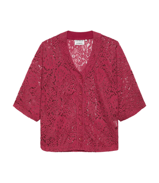 Catwalk Junkie Lace Baseball Shirt - Cranberry Juice