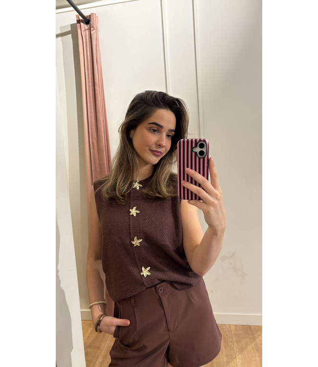 Ydence Knitted Top Mona - Brown