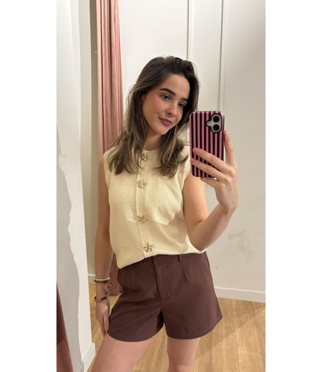 Ydence Knitted Top Mona - Ecru
