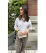Catwalk Junkie Short Sleeve Graphic Sweater - Light Grey Melange