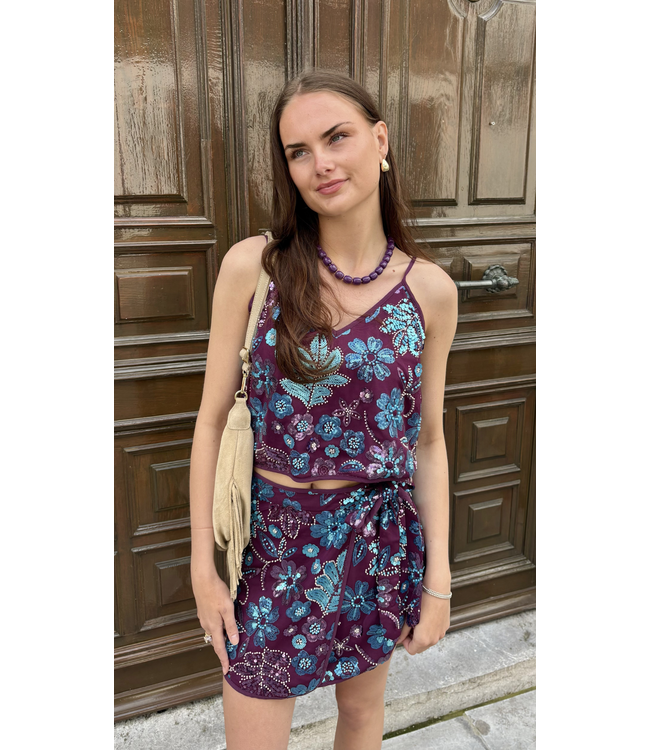 Harper & Yve Romy Top - Cassis Blue Sequin