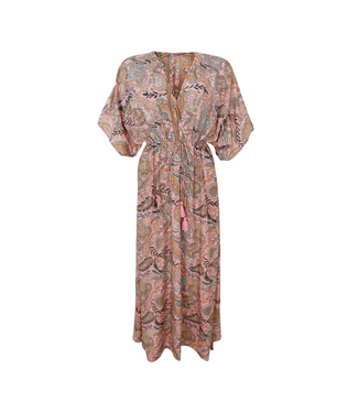 Black Colour Luna Long V-Neck Dress - Epic Pink