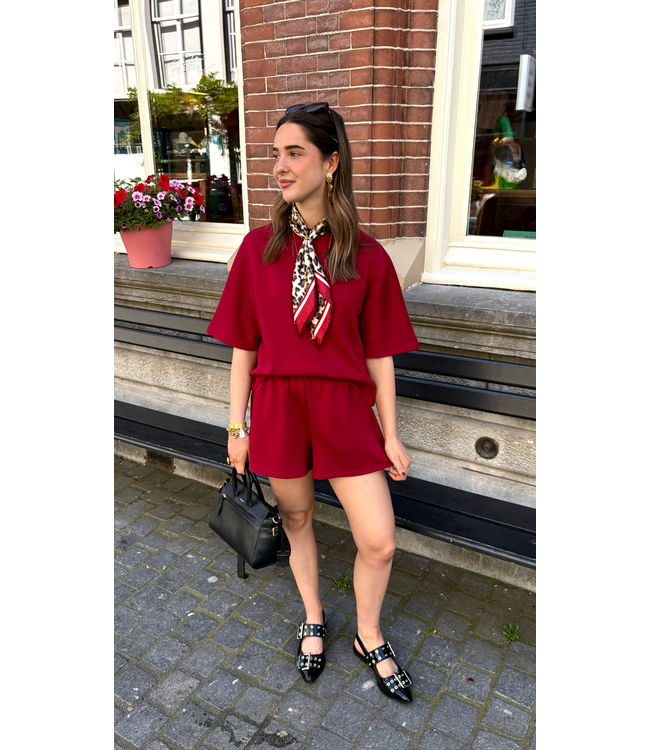 Moss Copenhagen Harissa Ima Q Sweat Shorts - Rhubarb