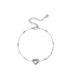 Armband Decorated Heart with Pearl - Silver
