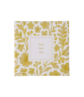 Zusss Set Van 6 Onderzetters Hartje Love This Day - White / Gold