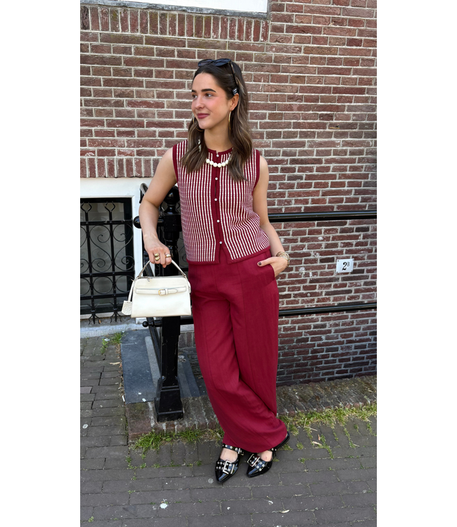 Moss Copenhagen Graciela Franciska High Waist Pants - Rhubarb