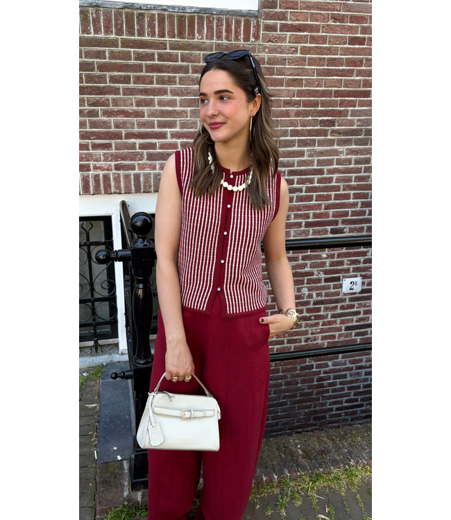 Moss Copenhagen Priscilla Vest - Rhubarb/Bleached Sand
