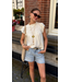 Moss Copenhagen Peninna Short Sleeve Top - Egret