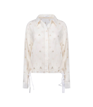 Nukus Ally Blouse Square Embroidery - Off White