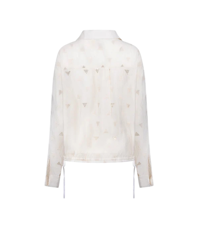 Nukus Ally Blouse Square Embroidery - Off White