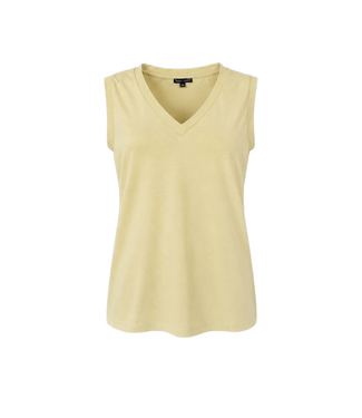 Black Colour May V-Neck Top - Pastel Yellow