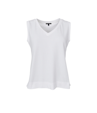 Black Colour May V-Neck Top - Off White
