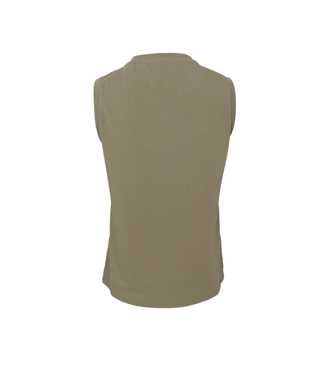 Black Colour May V-Neck Top - Light Army