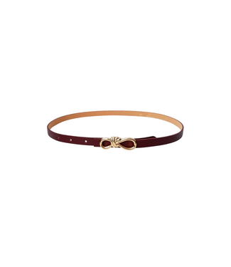 Black Colour Sophy Bow Belt - Wine