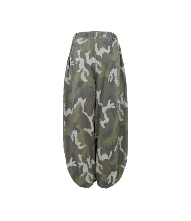 Black Colour Ally Balloon Pant - Army Camouflage