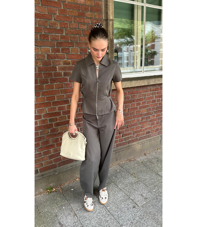 MbyM Pija Tie Pant - Grey Green