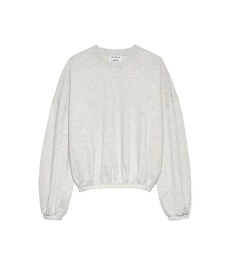 Catwalk Junkie Oversized Graphic Sweater - Light Grey Melange