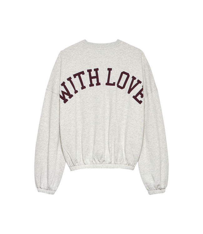 Catwalk Junkie Oversized Graphic Sweater - Light Grey Melange
