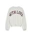 Catwalk Junkie Oversized Graphic Sweater - Light Grey Melange