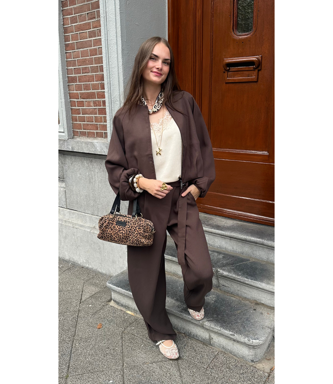 Moss Copenhagen Zein Esteriane High Waist Pants - Hot Fudge