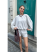 Catwalk Junkie Oversized Graphic Sweater - Light Grey Melange