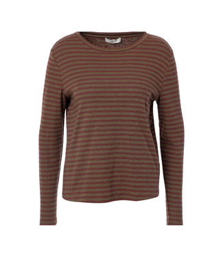JcSophie Prisca T-Shirt - Army/Maroon Stripes