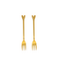 Zusss Cake Forks Heart Set Of 2 - Gold
