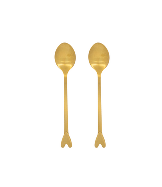 Zusss Coffee Spoons Heart Set of 2 - Gold