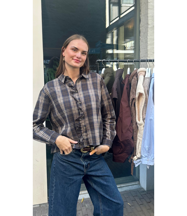 JcSophie Parole Blouse - Blue/Sand Check