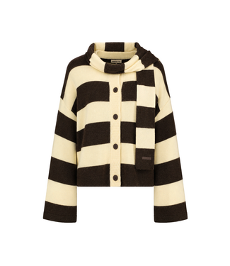 Harper & Yve Indy Cardigan - Hot Fudge Stripe
