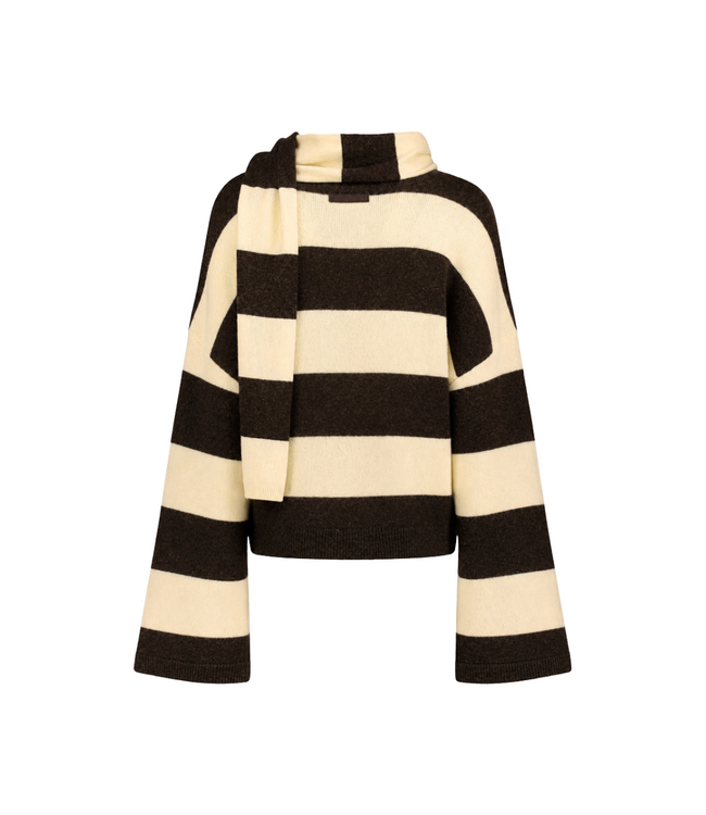 Harper & Yve Indy Cardigan - Hot Fudge Stripe