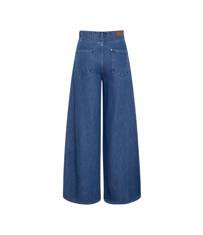 MSCH COPENHAGEN Ago Rue Wide Pants Long - Mid Blue Wash