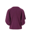 Zusss Boat Neck Top with Piping and Butterfly Sleeve - Burgundy