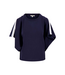 Zusss Boat Neck Top with Piping and Butterfly Sleeve - Dark Navy