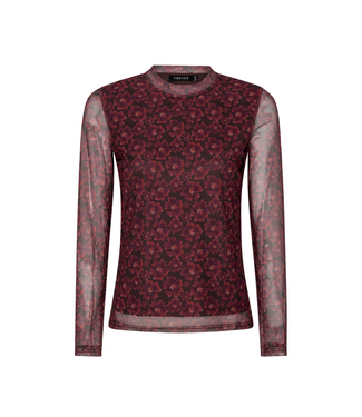 Ydence Top Willemijn - Burgundy Flower