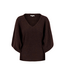 Zusss V-Neck Butterfly Sleeve Sweater - Dark Choco