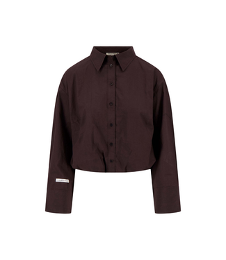 Zusss Balloon Blouse Long Sleeve - Dark Choco