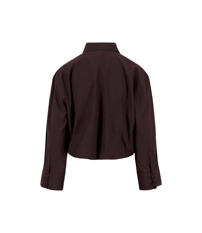 Zusss Balloon Blouse Long Sleeve - Dark Choco