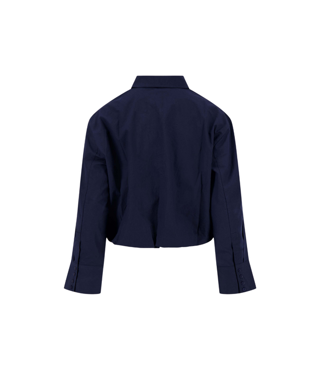 Zusss Balloon Blouse Long Sleeve - Dark Navy