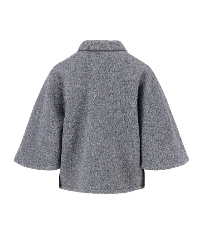 Zusss Woolly Cape Jacket - Grey Melange