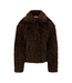 Zusss Fake Fur Jacket with Leopard Print - Dark Choco