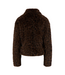 Zusss Fake Fur Jacket with Leopard Print - Dark Choco