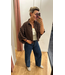 Color Club Blouse Fien - Brown/Red