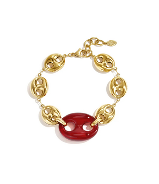 Armband Lexi - Gold/Crimson Red