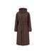 Zusss Long Padded Coat with Belt - Dark Choco