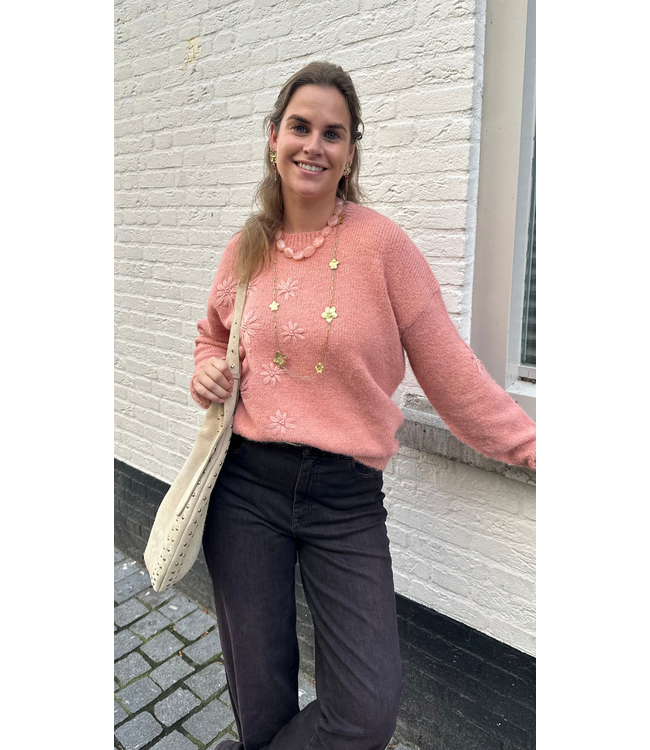 Nukus Konstanze Pullover Flower - Rose