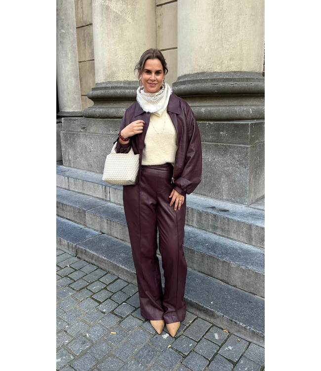 Nukus Jill Pants Pu - Cherry