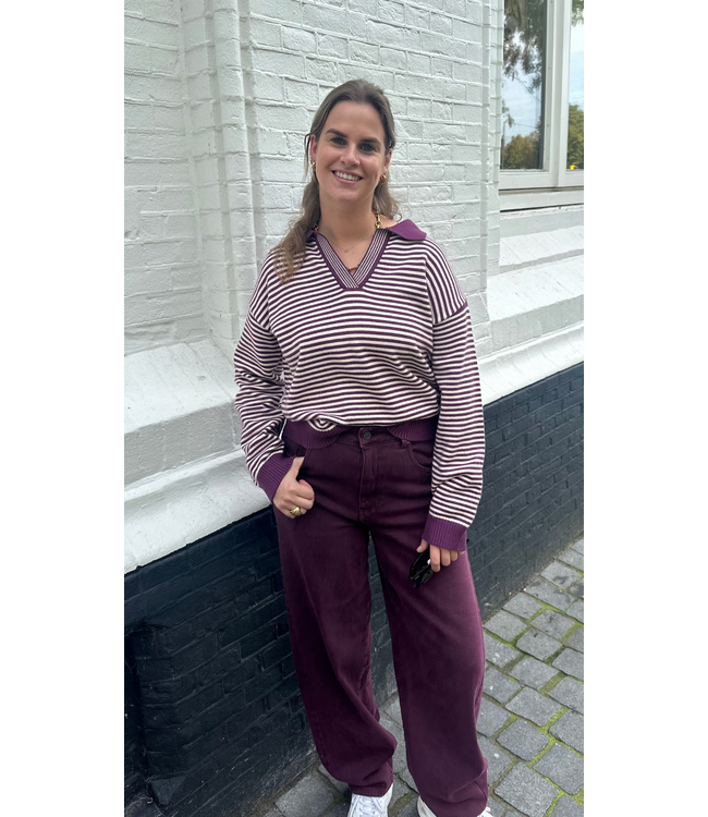 Ydence Knitted Sweater Eleanor - Plum
