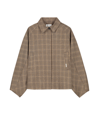 Catwalk Junkie Check Cape Jacket - Caramel